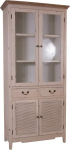 Linde Country Style Wooden Display Cabinet Vintage Look Cream White