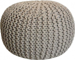 Pouf Kootud tool Chunky Knit K&auml;sitsi kootud l&auml;bim&otilde;&otilde;t 55 cm Beež