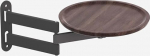 11,8 Zoll runder Klapptisch zur Wandmontage, Kleiner Schreibtisch, klappbarer Wandtisch mit 180&deg;-Drehung, Couchtisch mit einziehbarer Plattenablage, schwebender Nachttisch (Schwarz + Holzsch).