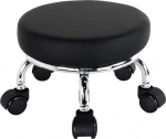 WKWKER Rolling Seat PU nahast madal &uuml;mmargune rulliv tool v&auml;ike universaalsete p&ouml;&ouml;rlevate ratastega kodukontorisse garaažipoodi spordi jaoks, k&otilde;rgus: 21,8 cm (must)