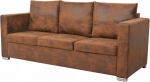 ARKEM 3-kohaline diivan 191 x 73 x 82 cm kunstmokkade diivan Lounge diivan v&auml;ike elutuppa magamistuppa