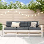 Modulares Gartensofa Kiefernholz als Garten-Ecksofa aus Massivholz Kiefer f&uuml;r die Terrasse mit massivem Kiefer Gartenm&ouml;bel Set in Latten-Design 3-TLG.