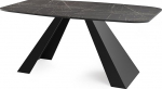 WFL GROUP Monte s&ouml;&ouml;gilaud modernses stiilis, ristk&uuml;likukujuline laud musta marmori v&auml;limusega, pikendatav 160 cm kuni 200 cm, pulberv&auml;rvitud mustad metalljalad, 160 x 80 cm, marmor must