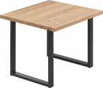 LAMO Manufaktur LBG-01-A-002-9005L S&ouml;&ouml;gilaud, k&ouml;&ouml;gilaud, kohvilaud, valmistatud t&auml;ispuidust, 60 x 60 x 76 cm (telgpikkus x k&otilde;rgus), Loft, naturaalne/must,