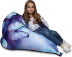 Ecopuf Oscar Modern - Bean Bag lastele, tugitool Bean Bag koos t&auml;idisega, lamamistool Puff Seat Modern Polyester - 90 x 110 cm - Dg52 Butterflies 2