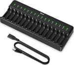 BONAI AA AAA Battery Charger 16 Slots Universal LED Battery Charger Intelligent Battery Charger Smart Battery Charger for AA/AAA NI-MH NI-CD Rechargeable Batteries