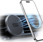 YOSH MagSafe autohoidja, mobiiltelefoni hoidja auto N52 magnetiga, ultra stabiilne ventilatsiooni auto mobiiltelefoni hoidja, magnetiline mobiiltelefoni hoidja autole ainult iPhone 17-12 seeria jaoks, ilma metallplaadita, h&otilde;bedane
