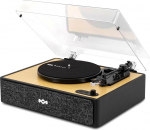 House of Marley Rise Up Bluetooth plaadim&auml;ngija - 3-Speed plaadim&auml;ngija integreeritud k&otilde;larid, 2-Way Streaming, Bambus viimistlus & tolmukate, j&auml;tkusuutlikult valmistatud vin&uuml;&uuml;l m&auml;ngija
