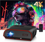 LED-projektor 4K 1800ANSI p&auml;evavalgusele sobiv HDR10+, nutiprojektor Android TV WiFi Bluetooth 5.2 WIFI6, Keystone korrektsiooniga Zoom lae paigaldamine, kodukino m&auml;nguprojektor p&auml;evavalguse projektor