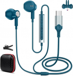 USB C k&otilde;rvaklapid Xiaomi Redmi Note 15 Pro+ 17 Pro Max Poco F7 F8 Pro 5G, k&otilde;rvaklapid koos kaabli mikrofoniga, k&otilde;rvaklapid USB Type C Honor Magic8 Pro 400 Smart X9d X7d Pixel 10 9 Pro Fold, sinine