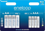 Panasonic eneloop Ready-to-Use 8-pack Ni-MH akusid, 4 x AA ja 4 x AAA, t&auml;iustatud mahtuvus, 2100 laadimists&uuml;klit, k&otilde;rge j&otilde;udlus, madal enesepurunemise m&auml;&auml;r, plastivaba pakend.