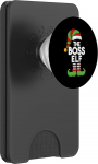 Lustiges Boss Elf Weihnachtskost&uuml;m Weihnachtsmann Helfer Matching PopSockets PopWallet f&uuml;r MagSafe