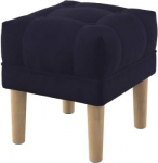 N&ouml;&ouml;pidega polsterdatud pink tool Ottomani voodijalgadega &uuml;marad jalad 40 cm lai Majestic Velvet Dark Navy kangas (kerge puhastada) Sinine