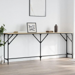 Eleganter Holzwerkstoff Konsole Tisch Sonoma-Eiche f&uuml;r Flur und Wohnzimmer - 200 x 29 x 75 cm Model837778