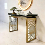 Beistelltisch Schmal mit Edelstahlbeinen, Console Table f&uuml;r Flur, Wohnzimmer, Gang, Schlafzimmer(100cm/39.4in)
