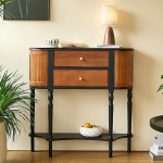 Beistelltisch aus Massivholz, Konsolentisch mit Ablage, Multifunktionaler Stauraum, Flurtisch Schmal f&uuml;r Wohnzimmer Oder Flur, 80 &times; 20 &times; 91 cm
