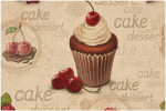 Kangast laualusad, pestavad laualusad s&ouml;&ouml;gilauale, 6-st komplekt, Retro Cupcake Strawberry (maasikas)