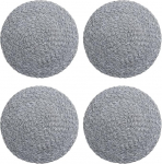 ApuaVireo&Co lauaplaadid, Runde geflochtene Tischsets, 4er-Pack, Mehrfarbig, 38,1 cm, Ramie-Baumwolle, hitzebest&auml;ndige Tischsets(Grey)