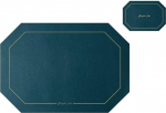 Platzdeckchen Platzset Abwischbar 4 St&uuml;ck Octagon Leder Tischset Geschirr Pad mit Untersetzer K&uuml;che Tischset waschbare Schale Cup Pads (V&auml;rv : F)