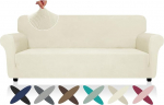 ZNSAYOTX Super-Stretch-Couchbezug (180,3 cm - 231,1 cm), gestreifte Sofabez&uuml;ge, passgenaue Schonbez&uuml;ge mit elastischer Unterseite, f&uuml;r Hunde und Katzen, Haustiere, Spandex-Stoff, bequem und langlebig