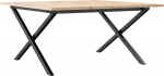 vidaXL kohvilaud X-raam 80 x 80 x 45 cm Massiivne m&auml;nd ja malm