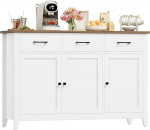 HOCSOK Sideboard, k&ouml;&ouml;gikapp t&ouml;&ouml;tasapinnaga, k&ouml;&ouml;gibuffetkapp 3 sahtliga, 3 uksega, 1 fikseeritud ja 1 reguleeritava riiuliga, k&ouml;&ouml;ki, elutuppa, s&ouml;&ouml;gituppa, 120 x 40 x 85 cm.