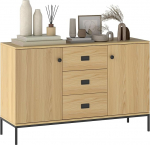 HOMCOM K&ouml;&ouml;gi puhvetim&ouml;&ouml;bel 2 kappi Reguleeritav riiul 3 sahtlit Kaasaegne stiil M&otilde;&otilde;tmed 120L x 39.5L x 77H cm