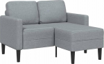 vidaXL 2-kohaline diivan koos Chaise Longue L-kujuga helehall 125 cm kangast 2-kohaline diivan magamistoas Kahekohaline diivan