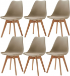 GrandCA HOME 6 s&ouml;&ouml;gitooli komplekt, Skandinaavia disain, t&auml;ispuidust jalad, ergonoomiline, s&ouml;&ouml;gituppa, elutuppa, k&ouml;&ouml;ki ja magamistuppa (khaki, 6)