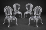 Biscottini 4 l&auml;bipaistva pol&uuml;karbonaadist tooli komplekt K&ouml;&ouml;gitoolid Elutuba 53 x 50 x 97,5 cm Barokk toolid S&ouml;&ouml;gituba Magamistuba Plastist toolid Modernsed tseremooniad