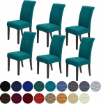 S&ouml;&ouml;gituba Stretch Chair Covers Set of 6 eemaldatav pestav s&ouml;&ouml;gitoolid Slipcovers s&ouml;&ouml;gitool istme kaitsja Great Home Decoration ja Bankett polsterdus (Peacock, 6tk)