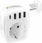 LENCENT Travel Adaptor Power Adapter America Germany Plug, EU to US, Type B Travel Plug Adapter for USA America Canada Mexico Thailand Wall Pistikupesad 3 USB/1 Type C/AC pistikupesa adapteriga