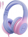 EarFun laste k&otilde;rvaklapid, k&otilde;rvaklapid lastele USB C, 85/94dB helitugevuse piiraja, HiFi heli, kokkupandav, reguleeritav, mikrofon, heli jagamine, &uuml;le k&otilde;rvade laste k&otilde;rvaklapid kooli/laua/reisi jaoks, lilla gradient