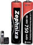 1,2 V 750 mAh NI-MH AAA aku Gigaset Panosonic juhtmeta DECT-telefonile, laetavad AAA akud Gigaset telefonidele, madala enesepuhastusega eellaetud - 2 tk.