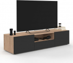 IDMarket - Telerialus 140 cm ELI Puiduefekt P&ouml;&ouml;gi Mustad Uksed