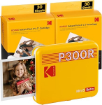 KODAK Mini 3 Retro 4Pass Portable Photo Printer (7.6 x 7.6 cm) &ndash; Pack of 68 Sheets, Yellow