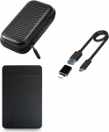 Needers Kaasaskantav 500 GB v&auml;line k&otilde;vaketas koos kotiga - USB C ja USB 3.0 PC, Mac, Playstation, Android USB C ja iPhone 15/16, TV, Xbox ja Wii U - topelt&uuml;hendusega - &uuml;likiire (500 GB)