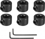 hankekaart Bohrung 5mm Schaftmanschette 11mm OD 8mm Dicke Kohlenstoffstahl Fahrwerk Stopper Radkragen mit Stellschraube & 2 Sechskantschl&uuml;ssel f&uuml;r Werkzeugmaschinenindustrie (Schwarz, 6 St&uuml;ck)