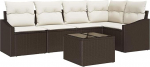 Rantry 5-teiliges Garten-Sofa-Set mit Kissen in Grau aus Poly-Rattan Gartenlounge Model3346728