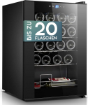 Heinrich&acute;s HEINRICHS Wine Fridge, Drinks Refrigerator, Narrow Fridge with Glass Door, Touch Temperature Setting, LED Interior Lighting, Wine Cooler with Cooling from 5 to 18 &deg;C (53 L/20 Bottles)