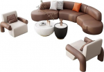 Modern Oversized Sofa Set, Stylish Sections for Living Room, Sturdy Larch Wood Frame, High Density Foam, Pet Friendly, Waterproof Leather Upholstery