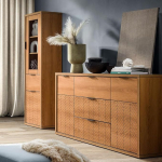 Living Room Furniture Set 2-Piece Sideboard Chest of Drawers Display Cabinet Living Room Cabinet Modern Oak