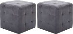 vidaXL 2 x Pouf Footstock Seat Pouf Footstock Seat Cube Footstock Ottoman Grey 30 x 30 x 30 cm Suede Look