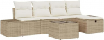 vidaXL Diivan Set mit Kissen 6 pcs Poly-Rattan, Garten und Terrasse, Modulsofa-Set, Robustes Lounge-M&ouml;bel, rechteckige Sitzgruppe, UV-best&auml;ndig, Stahlrahmen