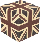 Homescapes Cotton Union Jack Design Cube Pouffe - 36 x 36 x 38 cm
