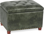 Adeco Modern 24" Tufted Upholstered Bench Storage PU Leather Padded Rectangle Footstool for Living Room Bedroom