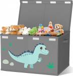 VERONLY Spielzeug-Aufbewahrungsbox mit Deckel f&uuml;r Jungen und M&auml;dchen - Stoff, gro&szlig;, Kinderspielzeugtruhe, faltbarer Korb-Organizer mit 2 Griffen f&uuml;r Spielzeug, B&uuml;cher, Decken, Kleidung (grau)