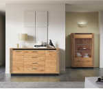 Elutoa m&ouml;&ouml;blikomplekt 2-osaline sahtlitekk Sideboard Vitriinkapp Elutoa komplekt Modern Tammepuust mustaga