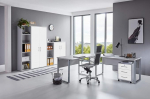 moebel-dich-auf.de Tabor Pro 4 Office Furniture Complete Set in Various Colours (Light Grey/White Matte)