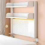 EZAYMSNY klammerdatav laudade korraldaja riiul, 2-tasandiline kontori arvutilaua tarvikud laudade riiul kontorisse, kodukontorisse, kooli (valge, 100 x 95 cm)